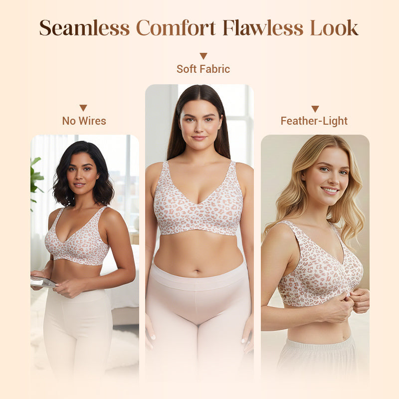 💗LAST DAY SALE 50% OFF⚡50K+ SOLD💕 Women’s Super Firming Jelly Wireless Push Up Bra – Seamless Deep V Everyday Comfort Bralette