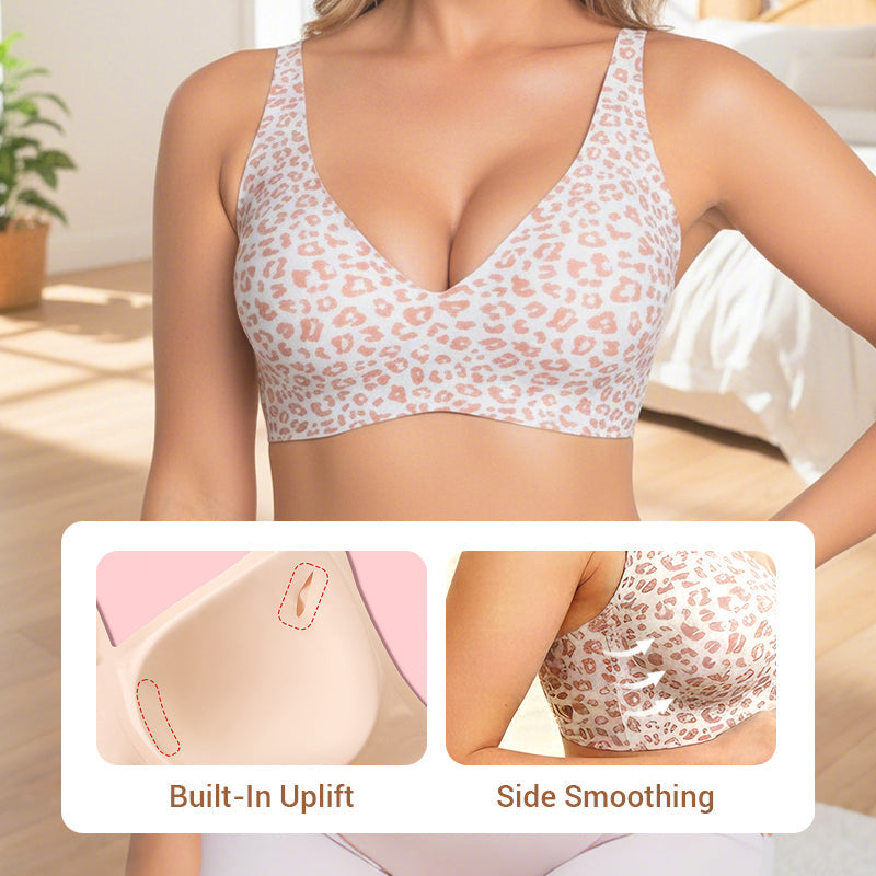 💗LAST DAY SALE 50% OFF⚡50K+ SOLD💕 Women’s Super Firming Jelly Wireless Push Up Bra – Seamless Deep V Everyday Comfort Bralette