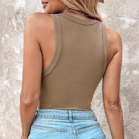 💓Summer Hot Sale £8.99!!🏖️Women’s Ribbed Stretch Tank Top with Built-In Shelf Bra